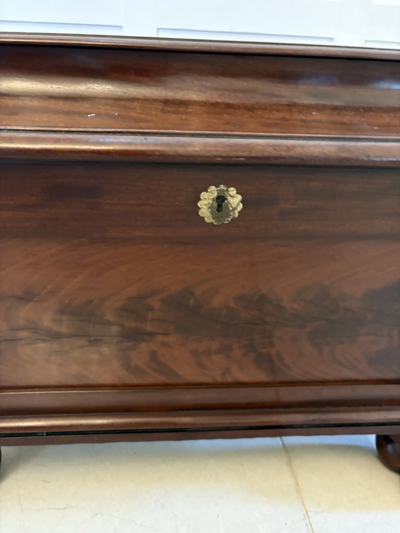 Antique Regency Quality Figured Mahogany Freestanding Wine Cooler